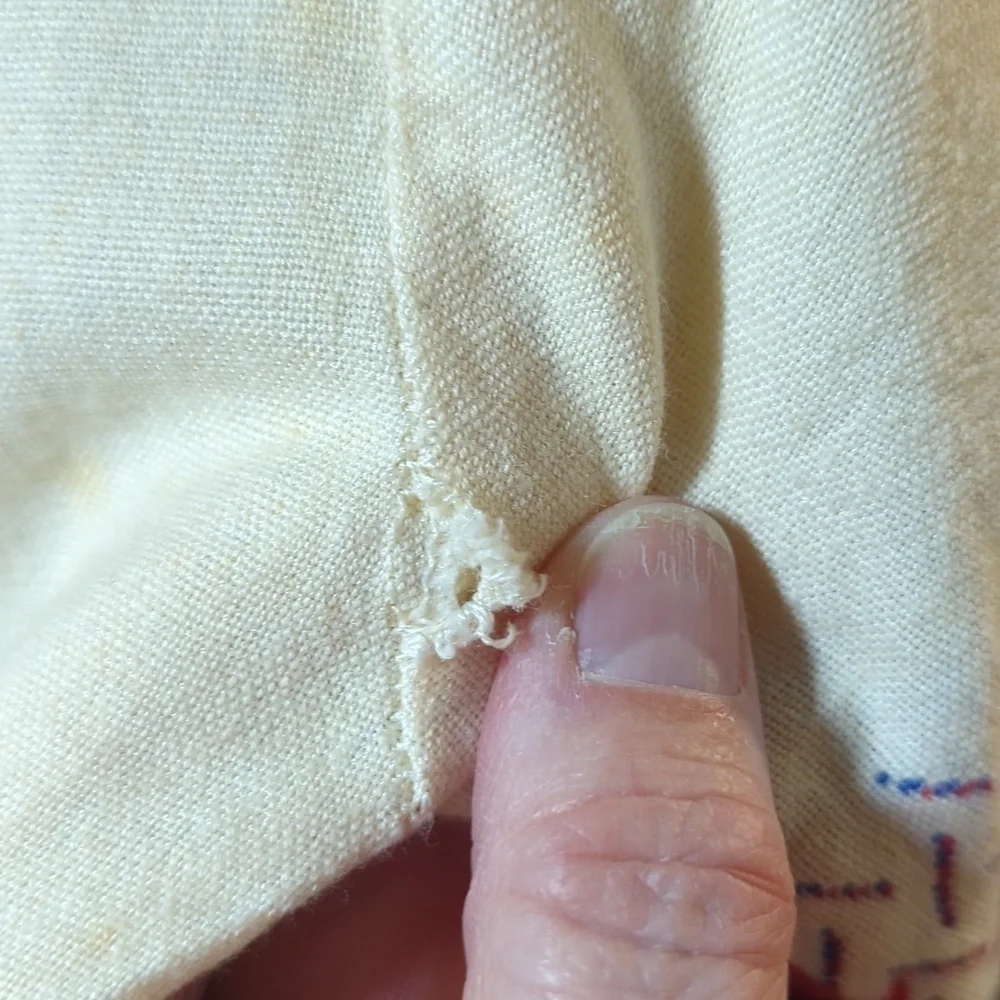 Greek Handmade Patterned Dress with Red and Blue Accents - Picture 13 of 13